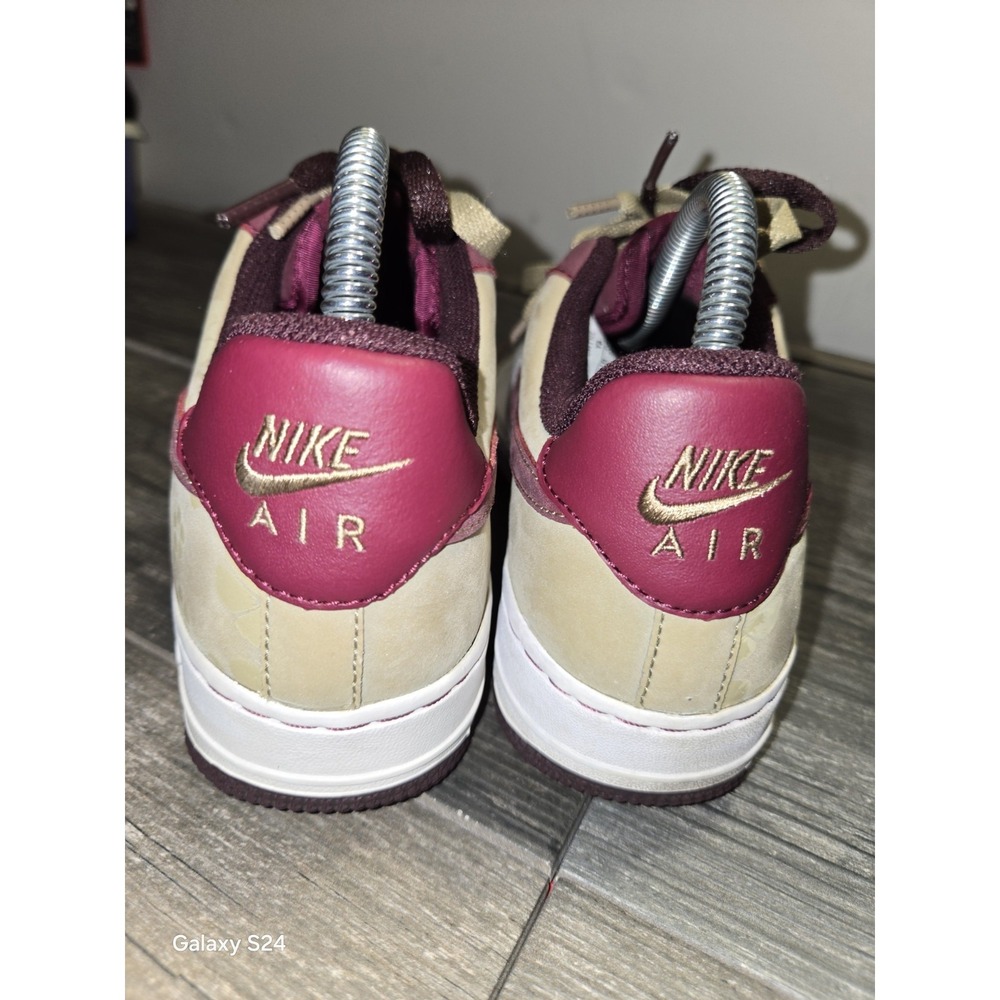 Nike Air Force 1 '82 Hawaii Flower Women's Size 6.5 Gold Maroon Shoes Sneakers - Picture 4 of 10